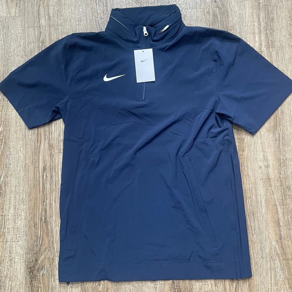 Nike Hooded SS Sideline Coach’s Football Jacket Navy Blue Mens Sm FJ9548-422